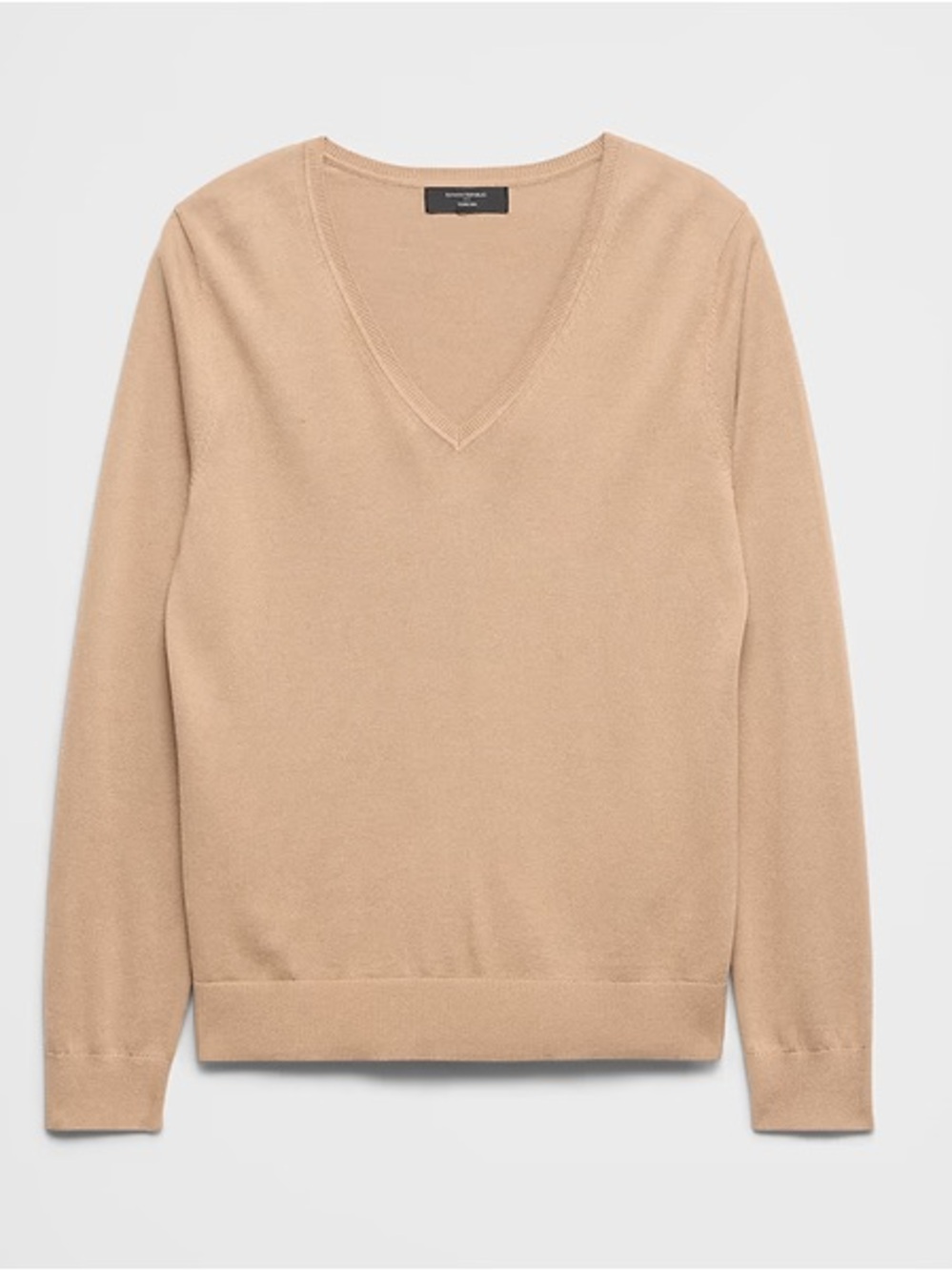 Calvin Klein Defective V-Neck Long Sleeves Sweater in Beige SZ.S